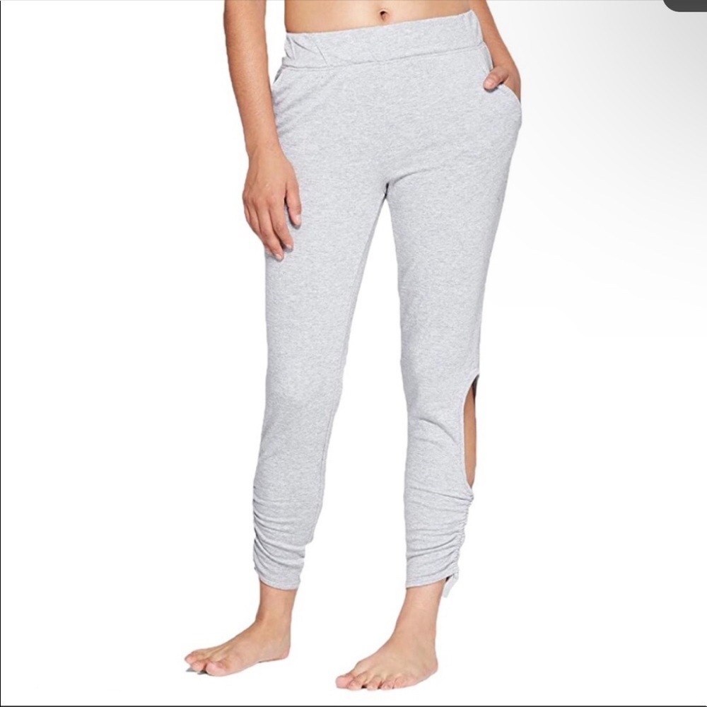 Joy Lab Size Medium Grey Athleisure Fleece Mid-rise Cut-Out Joggers